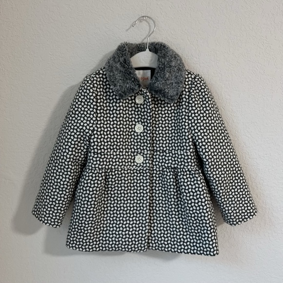 Cat and Jack Girls Fur Gray Coat - Picture 1 of 5